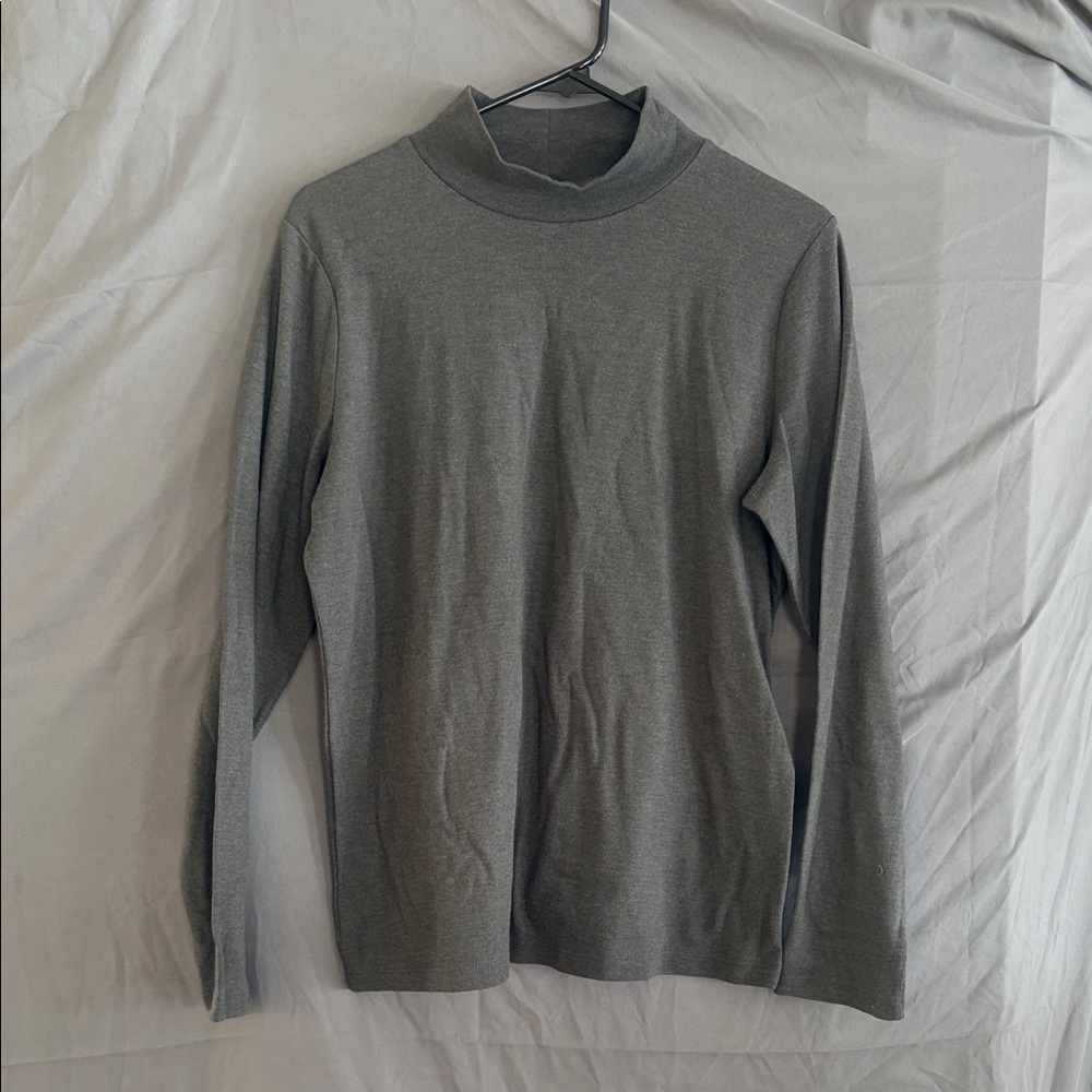 St. John's Bay Women's Gray Turtleneck Top